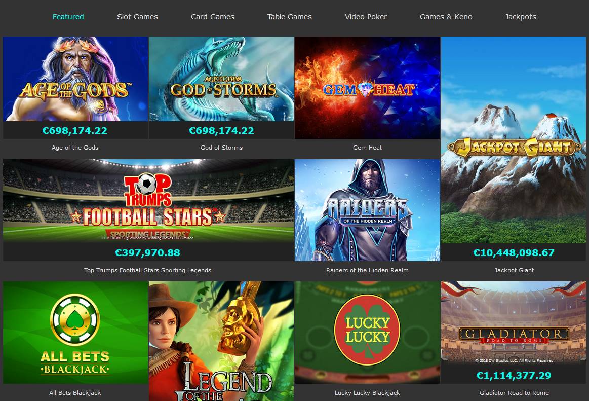 Overview of best casino games provided by the operator