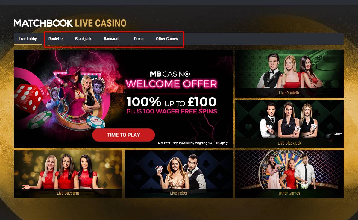 Casino live section