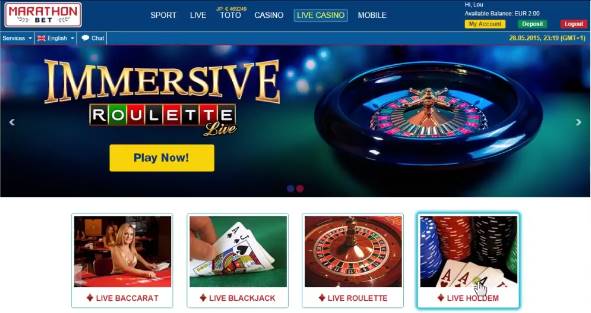 Fine seleccion of live casino games