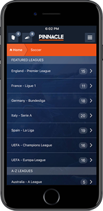 Soccer page of mobile version